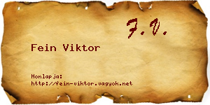 Fein Viktor névjegykártya